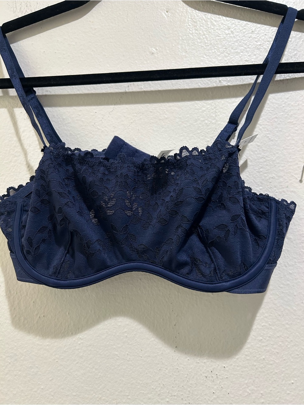 PINK Victoria's Secret Navy Floral Lace Bralette